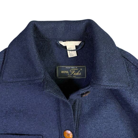 Nova Fides x H&M Italian Wool Navy Blue Barn Jacket - 12 - Picture 4 of 5